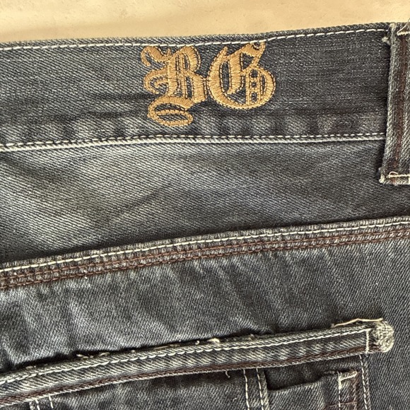 Rare VTG Blue Gear BG Premium Distressed  Baggy Hip Hop Y2K Denim Jeans 40x32 - Picture 11 of 11